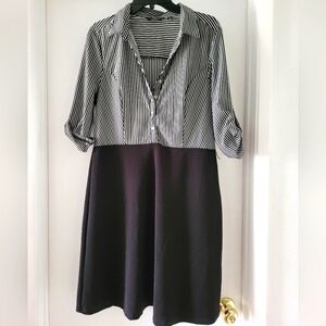 Black and White Pin Strip Dress Size Large
